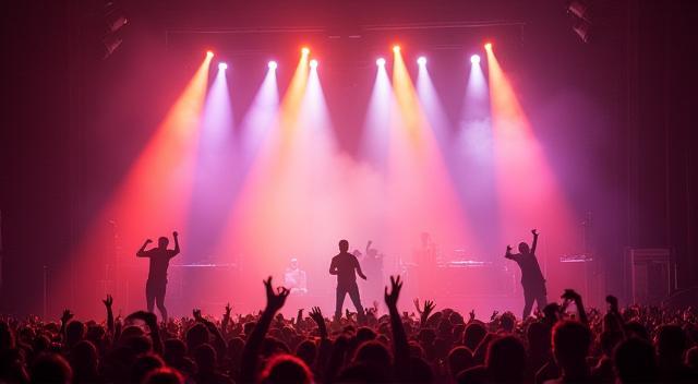 Shot from a live stage production with performers under spotlights